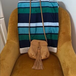 HOBO Tan Crossbody Bag (Birdy)with Tassel Detail